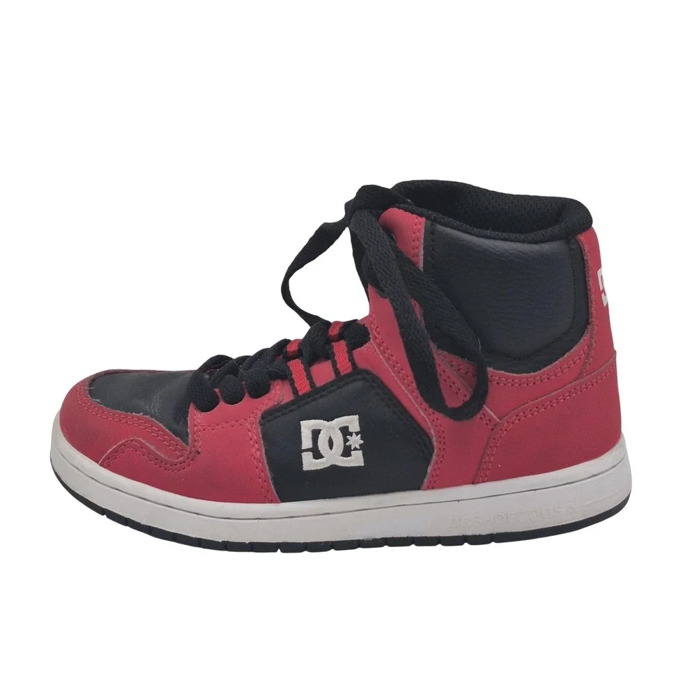 DC Shoes Youth Size 13 Red Black Spark High Leather Skate‎ Sneakers ADBS700020